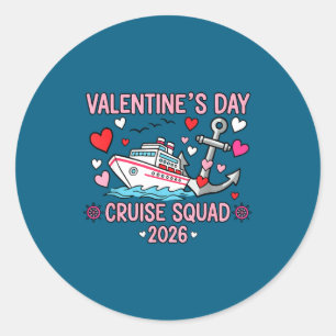 Valentines Day Cruise 2026 Matching Family Couples Classic Round Sticker