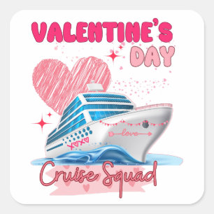Valentine's Day Cruise Squad Vacation Group Matchi Square Sticker