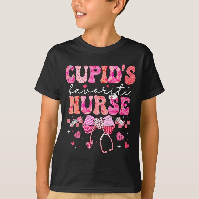 Valentines Day Cud’s Favorite Nurse Heart Girl Wom T-Shirt (Front)