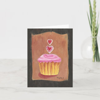 Valentine's Day Cupcake Note Card