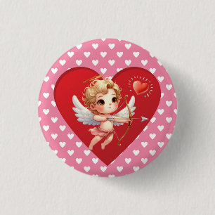Valentines Day Cupid  3 Cm Round Badge
