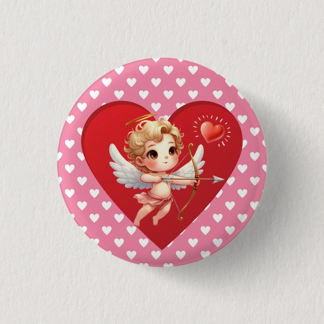 Valentines Day Cupid  3 Cm Round Badge (Front)