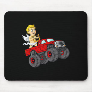 Valentines Day Cupid Riding Monster Truck Fun Todd Mouse Pad