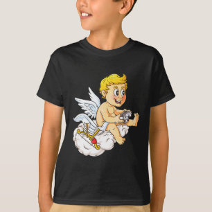Valentines Day Cupid Video Gamer Controller Boys K T-Shirt