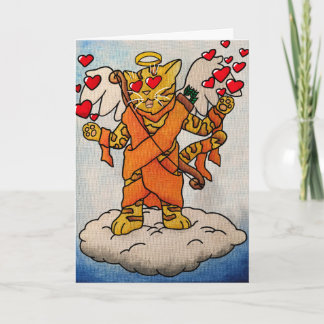 Valentine's Day Cupid's Love Cat Card