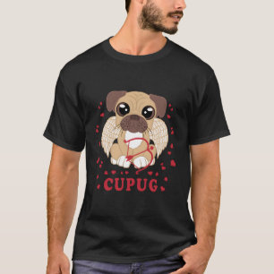 Valentine'S Day Cupug Cute Pug Dog Lover Cupid Pun T-Shirt