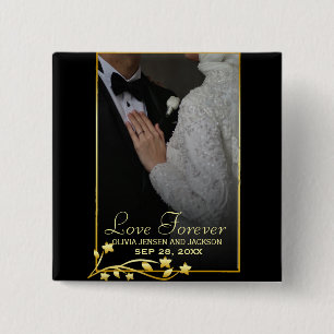 Valentine's Day Custom Couple Photo 15 Cm Square Badge