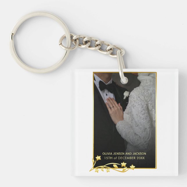 Valentine's Day Custom Couple Photo Key Ring (Front)