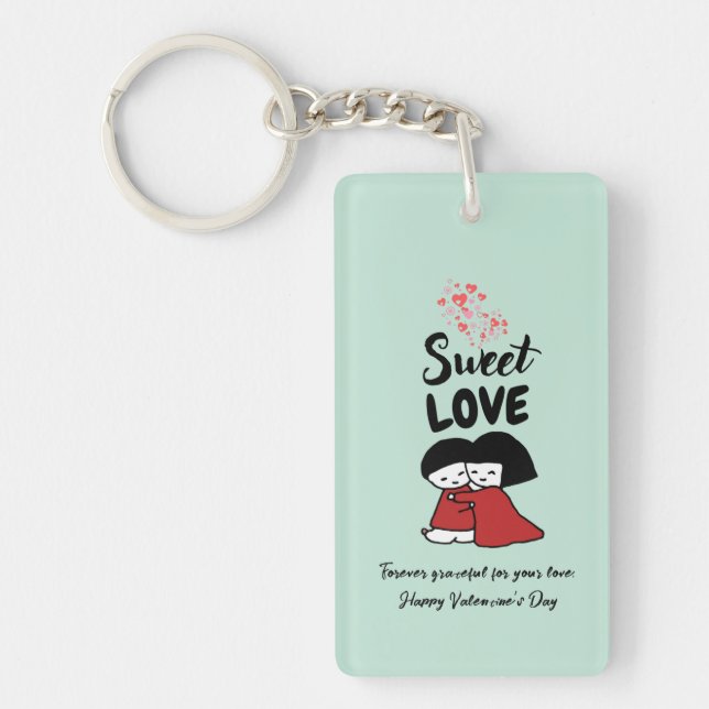 Valentine's day Custom Keychain  (Front)
