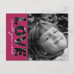 Valentines Day Custom Photo Postcard   Love is...