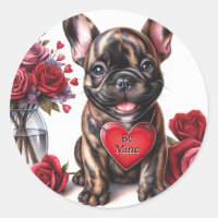 Valentine's Day Customise Text French Bulldog Pup