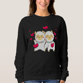 Valentines Day Cute Alpaca  Boyfriend Girlfriend Sweatshirt