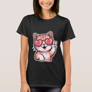 Valentine's Day Cute Ballerina Kitten Tutu Art🐱🩰 T-Shirt