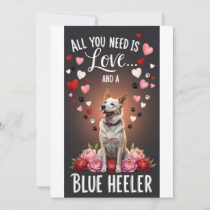 Valentine's Day Cute blue heeler  Photo cuddle Holiday Card