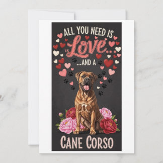 Valentine's Day cute cane corso dog Photo   Holiday Card
