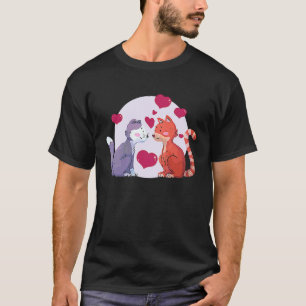 Valentines Day Cute Cats Boyfriend Girlfriend T-Shirt
