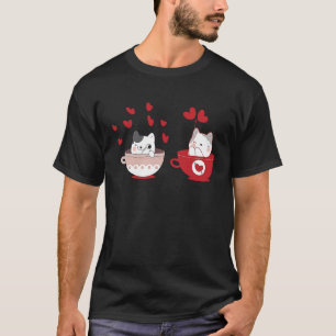 Valentines Day Cute Cats Boyfriend Girlfriend T-Shirt