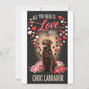 Valentine's Day cute choc labrador dog Photo Holiday Card