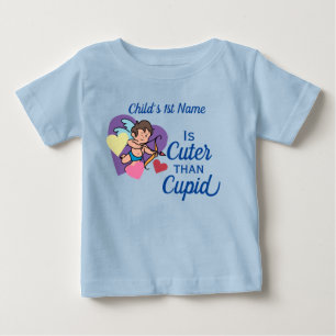 Valentines Day Cute Cupid Name Colourful Love Hear Baby T-Shirt