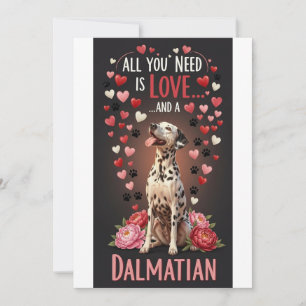 Valentine's Day Cute dalmation Photo Cuddle Holiday Card