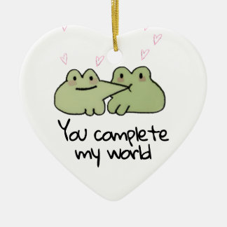 Valentine's Day Cute Frog Love Couple Ceramic Tree Decoration