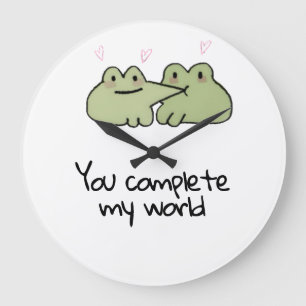 Valentine's Day Cute Frog Love Couple Wall Clock
