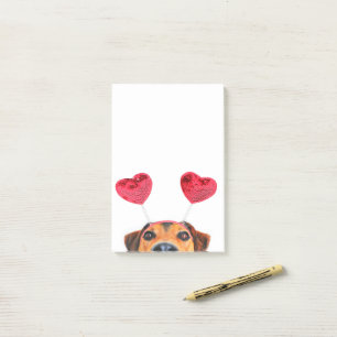 Valentine's Day Cute Funny Dog Heart Headband Post-it Notes