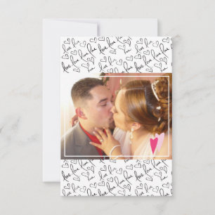 Valentines Day Cute Hand Drawn Hearts Photo Card