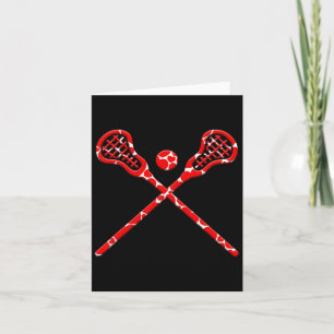 Valentine's Day Cute Heart Lacrosse Lover Sports P Card