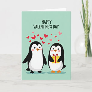 Valentines Day Cute Penguin Card