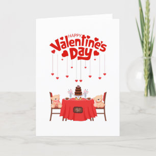 Valentine's Day Cute Teddy Bear Folded Card