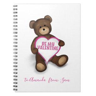 Valentine's Day Cute Whimsical Teddy Bear Notebook