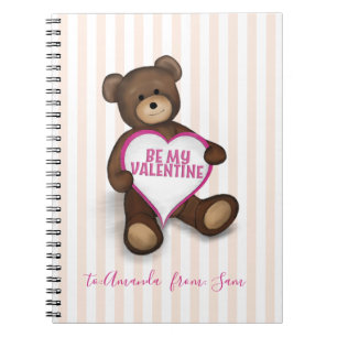 Valentine's Day Cute Whimsical Teddy Bear Notebook
