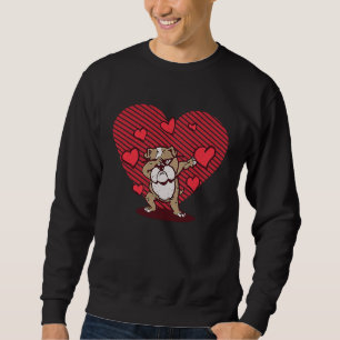 Valentine's Day Dabbing Bulldog Dab Dance Dogs Sweatshirt