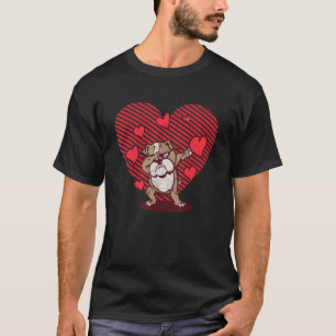 Valentine's Day Dabbing Bulldog Funny Dab Dance Do T-Shirt