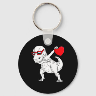 Valentines Day Dabbing Dinosaur T Rex Heart Boys K Key Ring