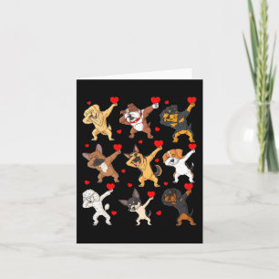 Valentines Day Dabbing Dogs Holding Hearts Boys Gi Card