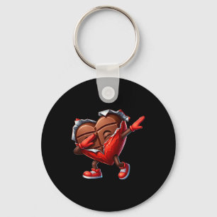 Valentine's Day Dabbing Heart Candy Funny Humor  Key Ring