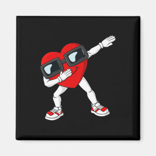 Valentines Day Dabbing Heart Fun Boys Toddler Kids Magnet