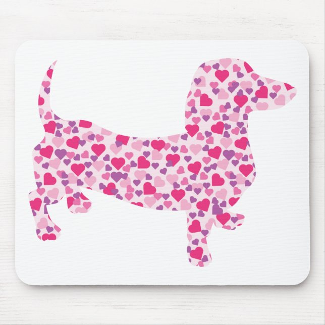 Valentine's Day Dachshund Mouse Pad (Front)