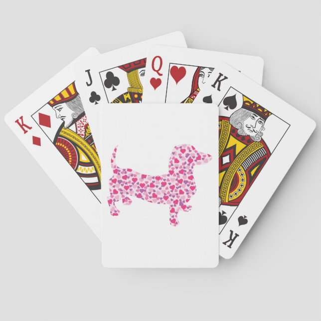 Valentine's Day Dachshund Playing Cards (Back)