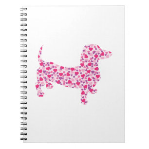 Valentine's Day Dachshund Spiral Notebook