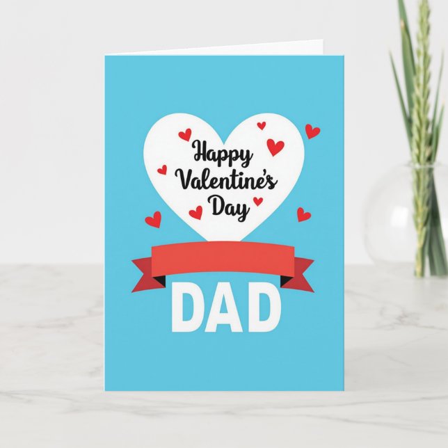 Valentines Day Dad Hearts Card (Front)