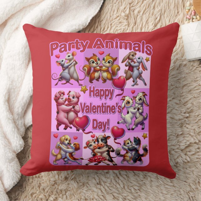 Valentine's Day Dancing Couples "Party Animals" Cushion (Blanket)