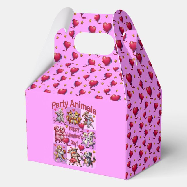 Valentine's Day Dancing Couples "Party Animals" Favour Box (Front)