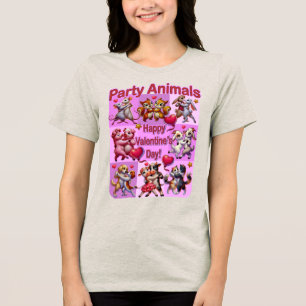 Valentine's Day Dancing Couples "Party Animals" Tri-Blend Shirt