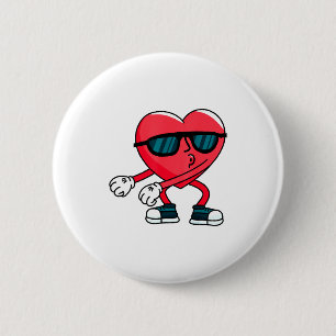 Valentines Day Dancing Heart 6 Cm Round Badge