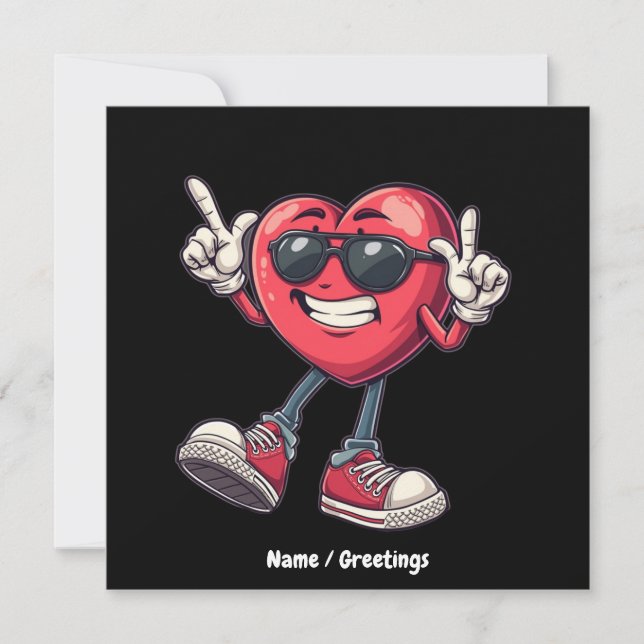 Valentines Day Dancing Heart Boys Girls Love  Invitation (Front)