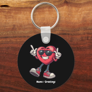 Valentines Day Dancing Heart Boys Girls Love  Key Ring