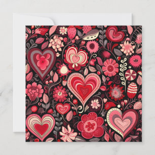 Valentine's day decorative heart holiday card